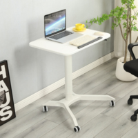 ADA Furniture Pneumatique Assis Stand Durable Salon Table En Métal Mobile 4 Roues Ordinateur Portable Bureau avec Flip Angle 0-90