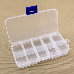 Caja de Pesca de Plástico Duro Transparente de 13*6.6*2.2cm, 28g, 10 Compartimentos, Multiusos - Product Image 2
