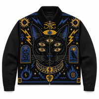 Vêtements pour hommes fabriqués en Chine, veste en maille jacquard à fermeture éclair, design Halloween, tapisserie personnalisée