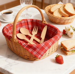 Biểu Tượng Tùy Chỉnh In Sinh Thái Thân Thiện Tre Dao Kéo Set-Dao Muỗng Nĩa Với Khăn Ăn Cho Nhà Hàng Takeaway Dịch Vụ - Product Image 3