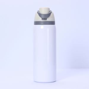 Vaso deportivo de acero inoxidable con aislamiento al vacío, tapa abatible para beber directamente, resistente a caídas, para sublimación transfronteriza. - Product Image 3