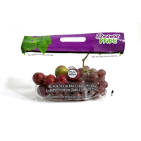 Sac gonflable d'emballage de raisin en plastique personnalisé sac en plastique debout en forme de fruit de raisin cerise refermable sac en plastique Ziplock sac de guichet supérieur