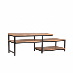 Multi Level Solid Wood Living Room Cabinets Kitchen Cabinets with Metal Crafts Furniture Legs Living Room Furniture Wardrobes - Product Image 2