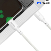 Cable de Carga Rápida Miccell al por Mayor, 60W, USB-C a USB-C, PVC y TPE, Núcleo de Cobre de Alta Calidad, para Xiaomi y iPhone