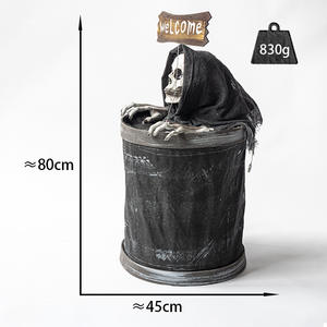 Décorations Lumineuses à Induction, Ornements d'Halloween, Baril en Bois Électrique Sautillant, Squelette, Maison Hantée, Chambre Secrète - Product Image 4