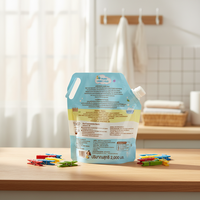 Sac de remplissage de liquide vaisselle de qualité alimentaire de 2 kg avec bec verseur, pochette de forme spéciale, emballage de détergent à lessive avec buse de distribution