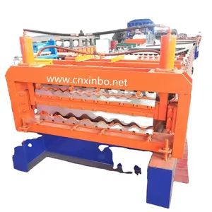 Spanish service color metal steel Chile popular 5V Xinbo corrugated double layer roofing sheet machine