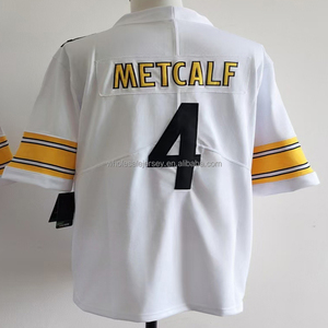 Vente en gros de maillots de football pour hommes cousus avec les noms de T.J. Watt, Troy Polamalu, Patrick Queen, Jalen Ramsey, DK Metcalf, Aaron Rodgers, tailles S-3XL - Product Image 5