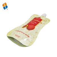 Sacs en plastique en aluminium brillant imprimés sur mesure pour purée 121 ℃   Sachets Doypack à bec verseur de forme spéciale pour stérilisation, qualité alimentaire