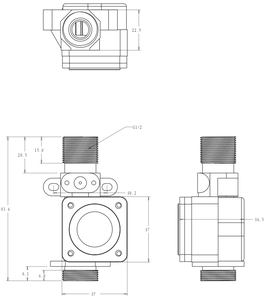 DC <span class=keywords><strong>3</strong></span>-24V 수류 센서 G1/<span class=keywords><strong>2</strong></span>인치 나일론 재질 황동 마우스피스 액체 유량 센서 1-30L/분 유량계 센서 - Product Image 4