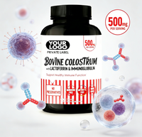 Capsules de colostrum bovin avec immunoglobuline et lactoferrine |   Complément alimentaire pour soutenir l'immunité chez les adultes |   Marque privée