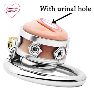 Dispositif de chasteté pour homme avec vagin simulé de haute qualité, avec plateau urinaire, ceinture de chasteté en acier inoxydable, cage à pénis pour rejet de l'érection masculine - Product Image 4