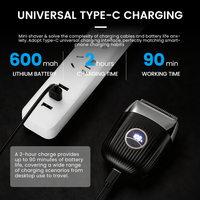 Rasoir électrique PRITECH rechargeable, rasoir rotatif portable, étanche IPX6, double lame en acier inoxydable, écran LED pour hommes