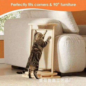 Wooden Cat <b>Scratching</b> <b>Post</b> Solid Wood Durable Pet Supplies For Living Room Sofa Area - Product Image 4