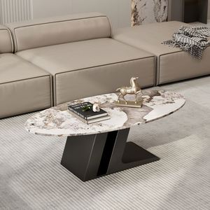 Tavolino <span class=keywords><strong>da</strong></span> Caffè Minimalista Moderno in Metallo con Piano in Legno Massello per Soggiorno Appartamenti Piccoli Design di Lusso Leggero - Product Image 6