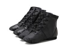 Chaussures de danse jazz personnalisées pour adultes en cuir PU souple noir et tissu en coton, bottes de jazz pour hommes et femmes, chaussures de ballet