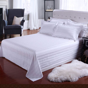 Juego de ropa de cama de algodón 100%, fundas de almohada a rayas de 3cm, juegos de edredón de ropa de cama de Hotel - Product Image 2