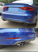 Diffuseur de pare-chocs arrière A3 S3 en fibre de carbone noir brillant pour Audi A3 S3 8V 2012 2013 2014 2015 2016