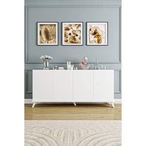 Meuble buffet de luxe à 5 portes, blanc moderne, 180 cm, table console pour salon, meuble TV - Product Image 4