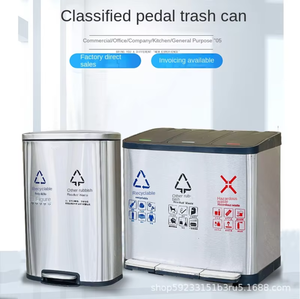 <span class=keywords><strong>Poubelle</strong></span> commerciale en plastique d'acier inoxydable de 20L avec seau de stockage de bureau carré de pédale de pied capacité de deux-trois-quatre-classe <span class=keywords><strong>60L</strong></span> - Product Image 3