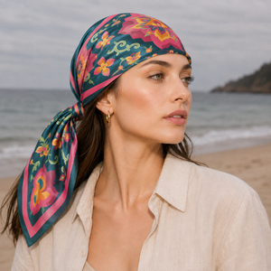 Pattern Fashion <b>Silk</b> Square <b>Scarf</b> Adult European American Women Reversible Breathable Digital Print All Seasons Daily Wear - Product Image 3