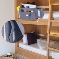 Caddie de rangement en feutre, suspendu, avec boîte à mouchoirs et pochette de bouteille d'eau, pour la maison, bureau, canapé, dortoir