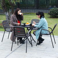 Chaise de table parasol en métal pour balcon, jardin, magasin de thé au lait.