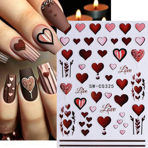 Pegatinas 3D para <span class=keywords><strong>Uñas</strong></span> con Diseño de Rosa y Corazón para el Día de San Valentín, Calcomanías con Forma de Corazón, Globos y Flores, Decoración de <span class=keywords><strong>Uñas</strong></span> - Product Image 3