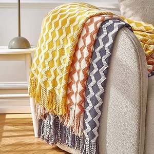Vana Inyahome — couverture en acrylique souple, ferme bohème, <span class=keywords><strong>Chic</strong></span>, avec glands, texture 3D, <span class=keywords><strong>canapé</strong></span> léger, Manta Para - Product Image 2
