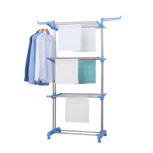 SANIPRO Tendedero <span class=keywords><strong>de</strong></span> <span class=keywords><strong>Ropa</strong></span> Barato, Doble Barra, Plegable, Telescópico, Tipo Ala, con Estantes para Zapatos - Product Image 3