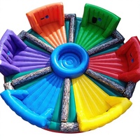 Jeu gonflable commercial Hippo Chow Down en PVC avec certification CE, imperméable pour les événements