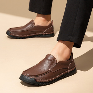 Ces <span class=keywords><strong>chaussures</strong></span> en <span class=keywords><strong>cuir</strong></span> décontractées élégantes <span class=keywords><strong>sans</strong></span> <span class=keywords><strong>lacets</strong></span>, à bout rond décontracté et semelle amortissante, sont un choix polyvalent et faciles à porter. - Product Image 3