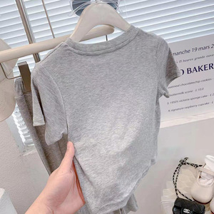 Conjunto de Verano para Niña, Chaqueta Corta con Estampado de Amor y Pantalones Anchos con Abertura, <span class=keywords><strong>Ropa</strong></span> Infantil Transpirable de Color Sólido - Product Image 5