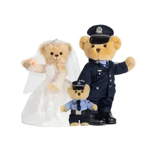 子供のためのカスタマイズされた安いクマのおもちゃぬいぐるみ卒業テディベアソフトアニメーションペルチ警察のクマのおもちゃ