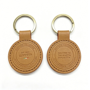 Porte-clés en cuir de style italien, design rétro européen, cadeau <span class=keywords><strong>d</strong></span>'affaires, fabrication directe, logo personnalisé - Product Image 1