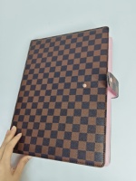 Portafolio de Negocios Personalizado de Cuero PU a Cuadros, Carpeta con Bloc de Notas Legal para Mujer |   Tamaño Carta Legal A4 |   Carpeta de Trabajo