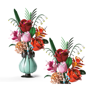 13069 Blocs <span class=keywords><strong>de</strong></span> construction <span class=keywords><strong>de</strong></span> <span class=keywords><strong>bouquet</strong></span> <span class=keywords><strong>de</strong></span> fleurs créatif, plante, <span class=keywords><strong>rose</strong></span> romantique, briques modèle, jouets DIY pour enfants, cadeaux romantiques pour la Saint-Valentin pour adultes - Product Image 2