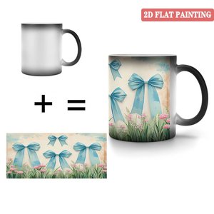 Tasse Magique Simple Life Style 11oz en Céramique Noire Givrée Thermosensible à Changement de Couleur pour Café - Product Image 4