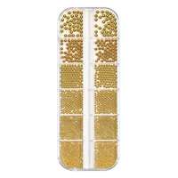 Breloques 3D en alliage de style japonais pour nail art, assortiment or, argent, or rose, boîte de 12 compartiments, vente en gros