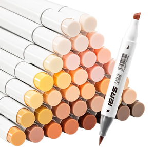 Marcadores de Alcohol de Doble <span class=keywords><strong>Punta</strong></span>, <span class=keywords><strong>Pincel</strong></span> y Cincel, para Colorear, Dibujar y Hacer Tarjetas, Perfectos para Adultos y Niños - Recargables - Product Image 5