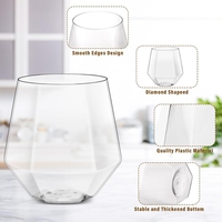 Verre à Vin sans Pied Vente Flash d'Usine 9oz 12oz 16oz en Plastique PET Forme d'Œuf Personnalisable