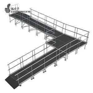 Rampa de silla de ruedas con plataforma de rotación de 90 grados, plataforma con diseño de escenario portátil, Universal, fácil de montar, para 24"