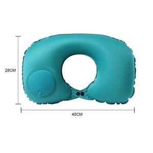 Almohada de Viaje Inflable Portátil en Forma de U con Bomba de Presión, Tejido de Punto, Diseño Plegable Inflable con Aire - Product Image 6