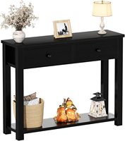 Console moderne de style farmhouse avec 2 tiroirs et étagère de rangement de 32 pouces pour salle à manger, salon, entrée, couloir