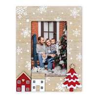 Cadre photo miniature en forme de flocon de neige pour Noël, décoration rustique et festive pour les fêtes