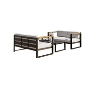 Ensemble de canapés de jardin modernes en alliage d'aluminium, imperméables et résistants aux UV, pour balcon, bureau de vente et salle d'exposition, mobilier d'extérieur