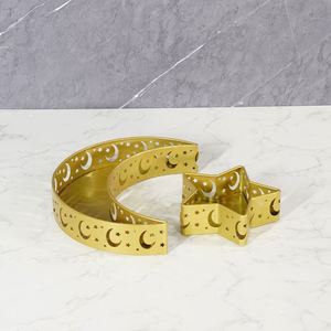 ถาดเสิร์ฟรูปพระจันทร์และดาวโลหะ สำหรับตกแต่งวันอีดมูบารัค ของตกแต่งรอมฎอนคารีม ของตกแต่งโต๊ะงานเลี้ยงมุสลิม - Product Image 5