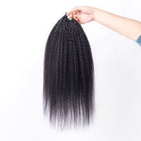 Extensions de cheveux humains bouclés pour femmes, style Afro Kinky Straight, effet plumes, pour tresses au crochet, vente en gros