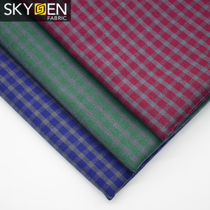 Guangzhou skygen usine en gros instock à carreaux teints 100% coton hommes chemise tissu - Product Image 2