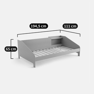 Lit simple en bois avec espace de rangement, meubles de chambre multifonctionnels pour enfants, adultes et personnes âgées - Product Image 3